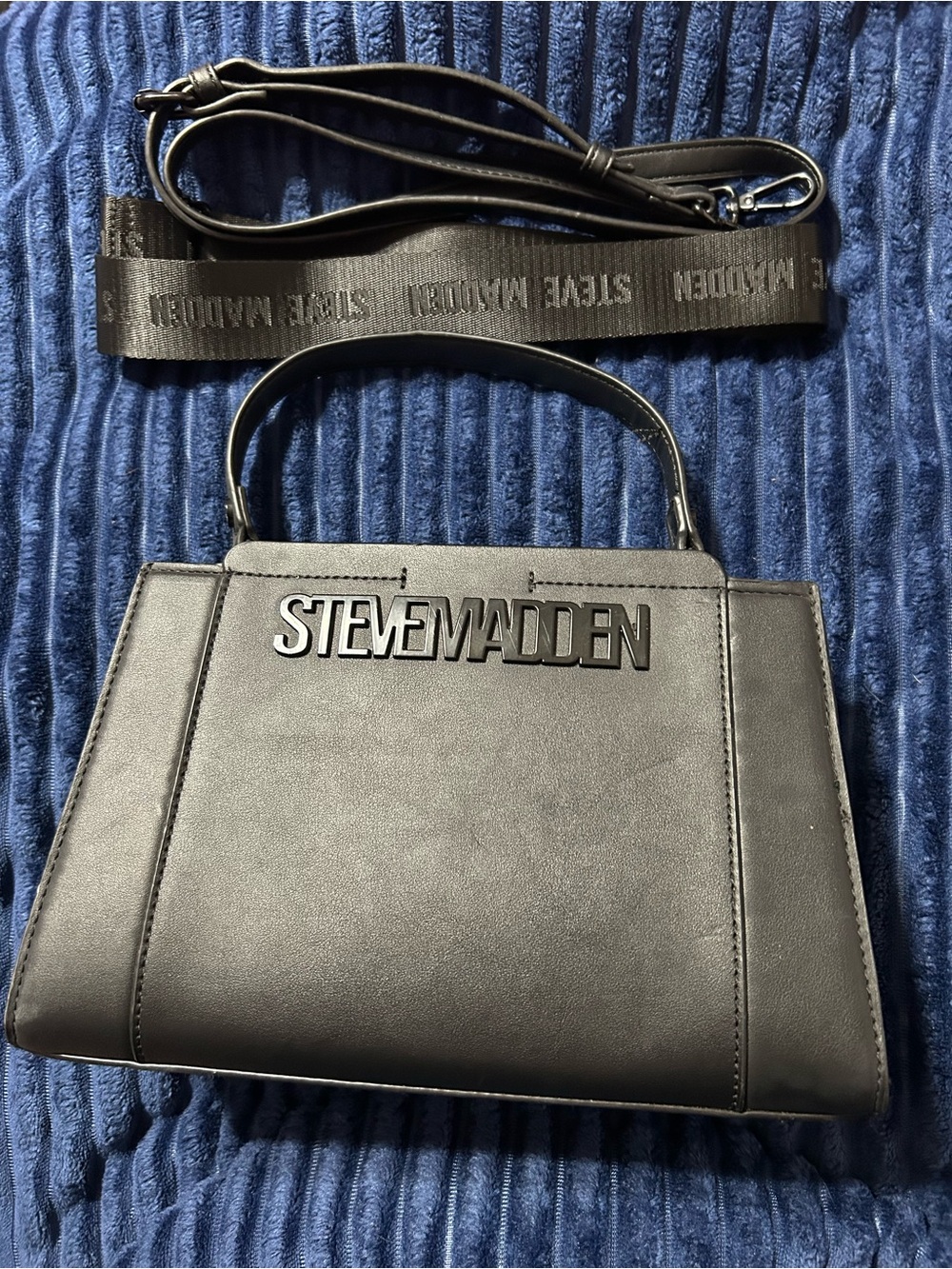 Steve Madden Black Satchel Top-Handle Bag